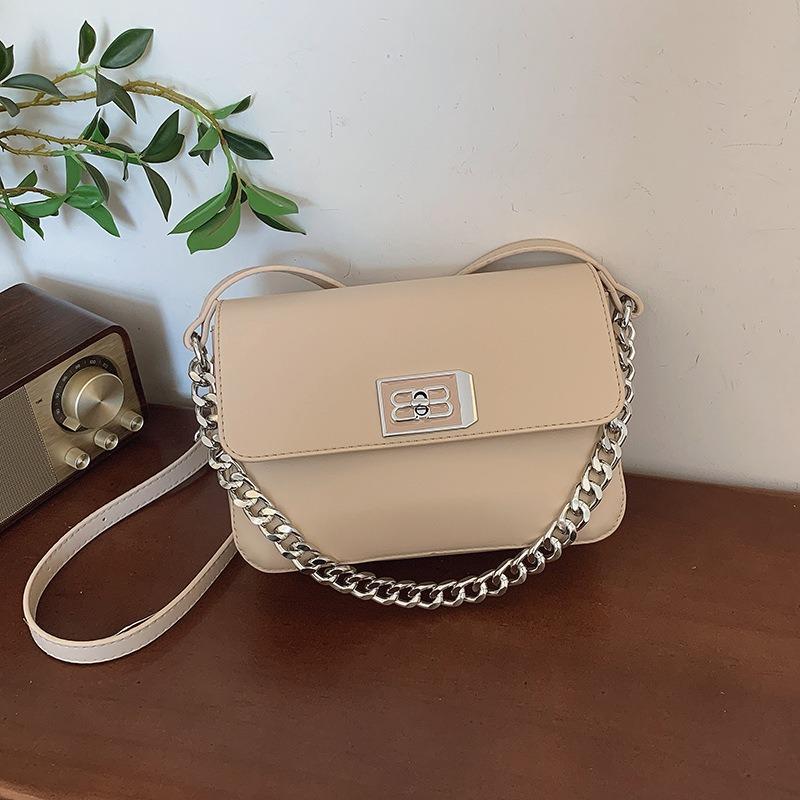 Bolsito cuadrado pequeño de cadena nuevo de principios de primavera, moderno, versátil, de un solo hombro, bandolera