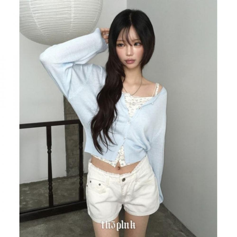 The Pink Loose Fit Summer Cool Round Neck Long Sleeve Cardigan