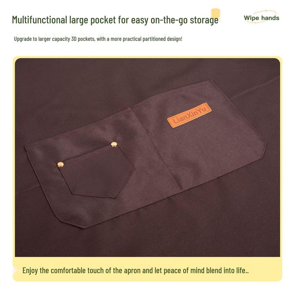 Waterproof & Oilproof Stain-Resistant Apron with Large Pocket for Bakery, Restaurant, and Catering