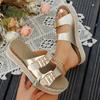 Fashion Fashion Gold Chunky Platform Sandals Women Double Buckle Plus Size 35-43 Beach Slippers Woman Non Slip Wedge Heel Sandles Mujer