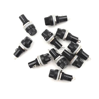 10Pcs Panel Mount Screw Cap Fuse Holder Case For Glass Tube Fuses 5X20Mm