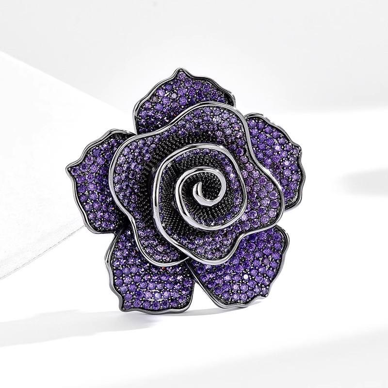 

Брошь-роза с уникальным и изысканным чувством дизайна, роскошная брошь в стиле нежного аромата фиолетовый