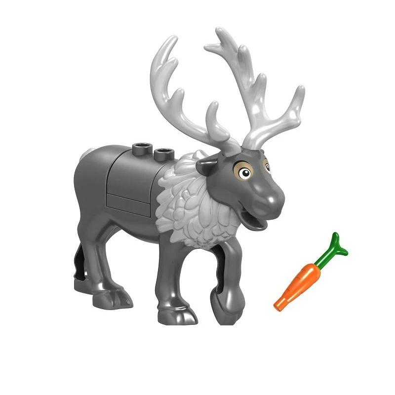Christmas Elk Reindeer Deer Figures Animals Building Blocks Bricks Playthings for Children Kids Xmas Plaything Block Gifts
