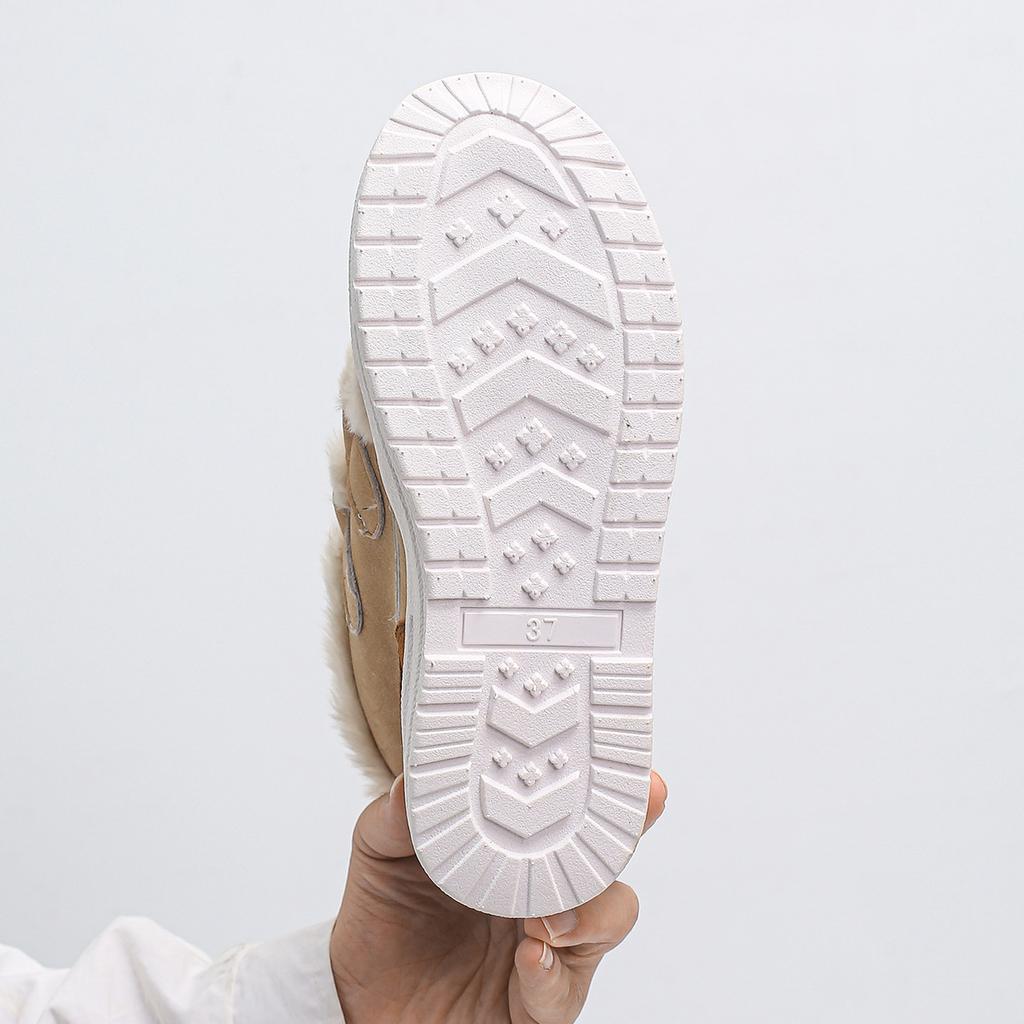 Iarnă noi cizme de zăpadă cu talpă groasă pentru femei cu furie groasă și căldură, pantofi mari din bumbac la modă