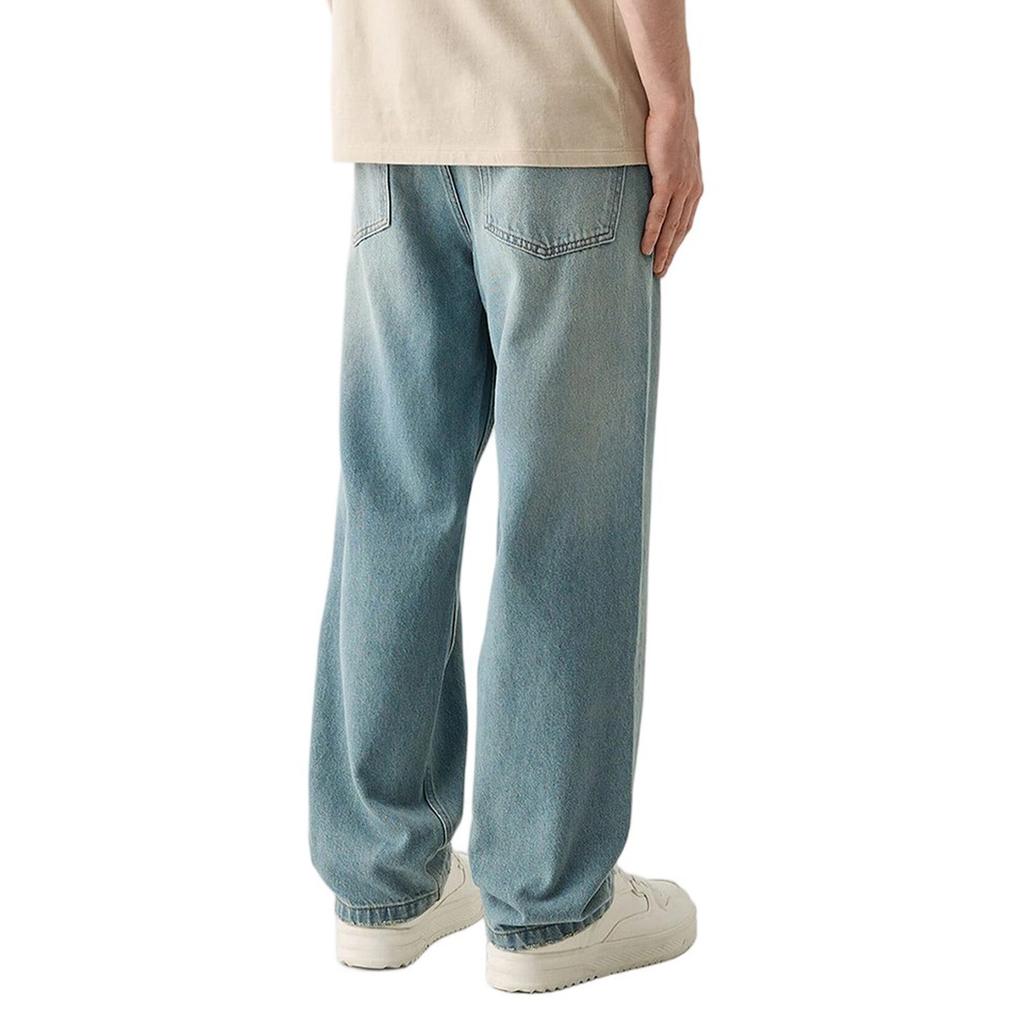 Lässige, kleine, gerade Jeans für Herren, modische Hose mit weitem Bein, einfarbige Jeans