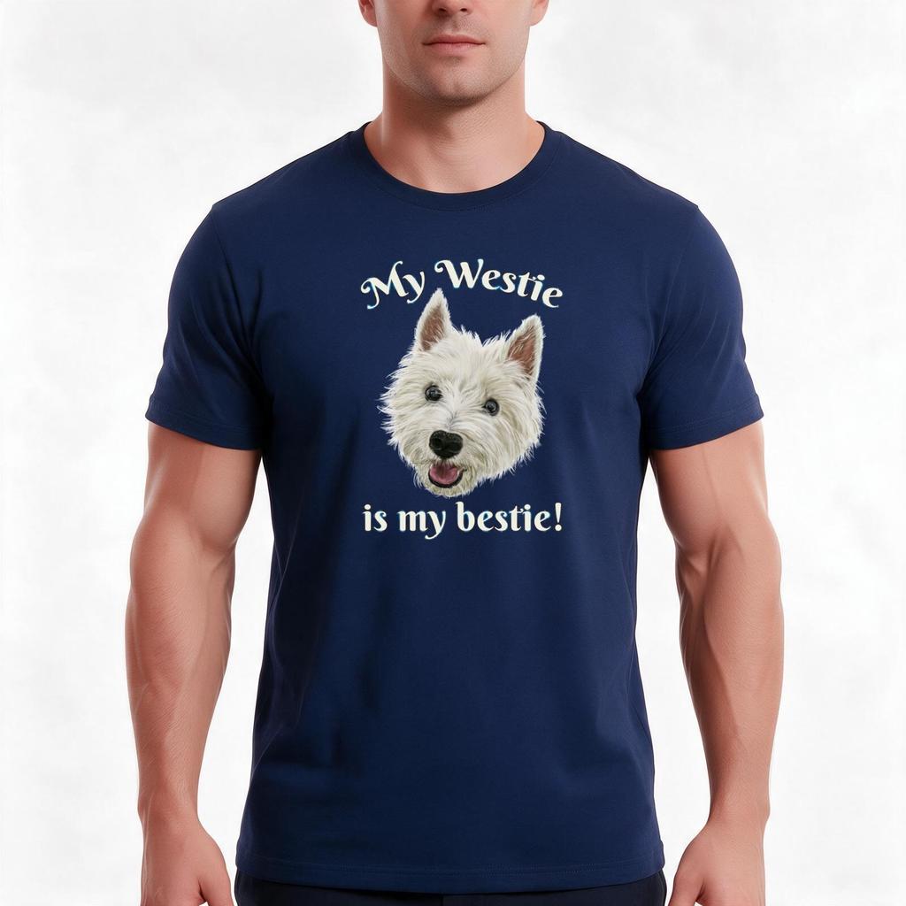 My Westie Is My Bestie Funny Terrier Tshirt Summer Casual Cotton Tee Oversized Streetwear Tops Vintage Graphic Print