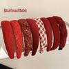 "2022 Retro Red Christmas Headband for Women: High-End Autumn/Winter Style"