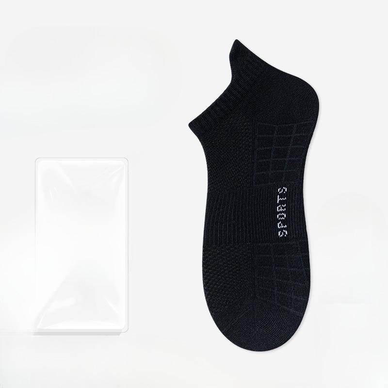 Men's Summer Pure Cotton Sports Deodorant Sweat Absorption Breathable Non Slip Heel Socks