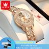 OLEVS 9943 Quarz Damenuhr Römische Skala Original Wasserdicht Elegante Damenuhr Diamant Stahlarmband Uhr Für Damen
