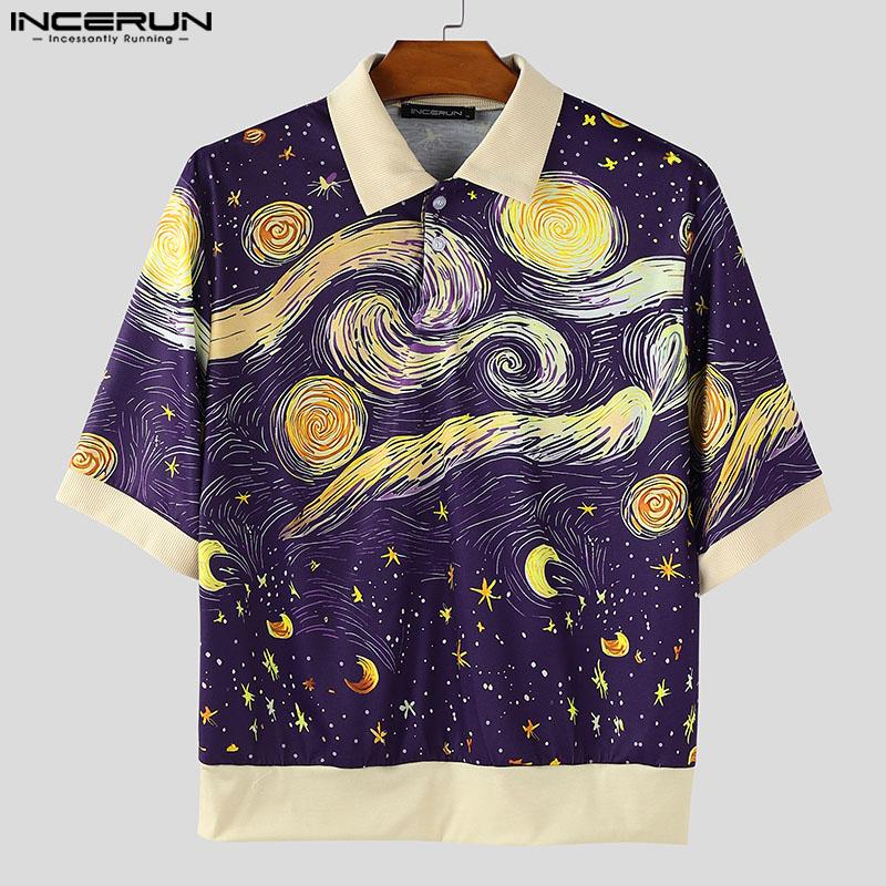 INCERUN Summer Men Short Sleeve Printing Hawaii Casual Loose T-Shirts