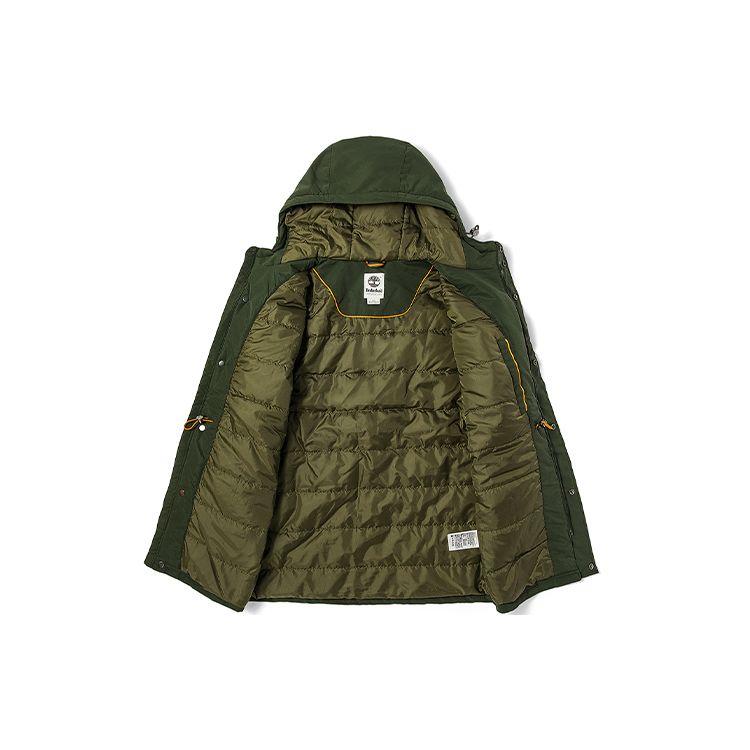 Timberland Logo Izolovaná Dlouhá Bavlněná Bunda s Kapucí Pánská Svrchní Oblečení Zelená A4392-U31