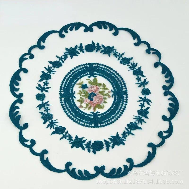 1PC Dinning Table Cover Embroidered Table Cloth Elegant Round Lace Tablecloth Coffee Coasters Napkin Party Wedding Decoration