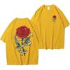 Unisex Sommer Baumwolle Rote Rose Gewickeltes Band Bedrucktes T-Shirt Atmungsaktiv Groß Lässig Locker T-Shirt Kurzarm