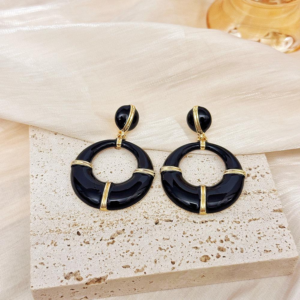 

Вінтажні геометричні сережки-пусети зі стразами - Ретро придворний стиль, Нішевий дизайн, Легка розкіш, Високий клас