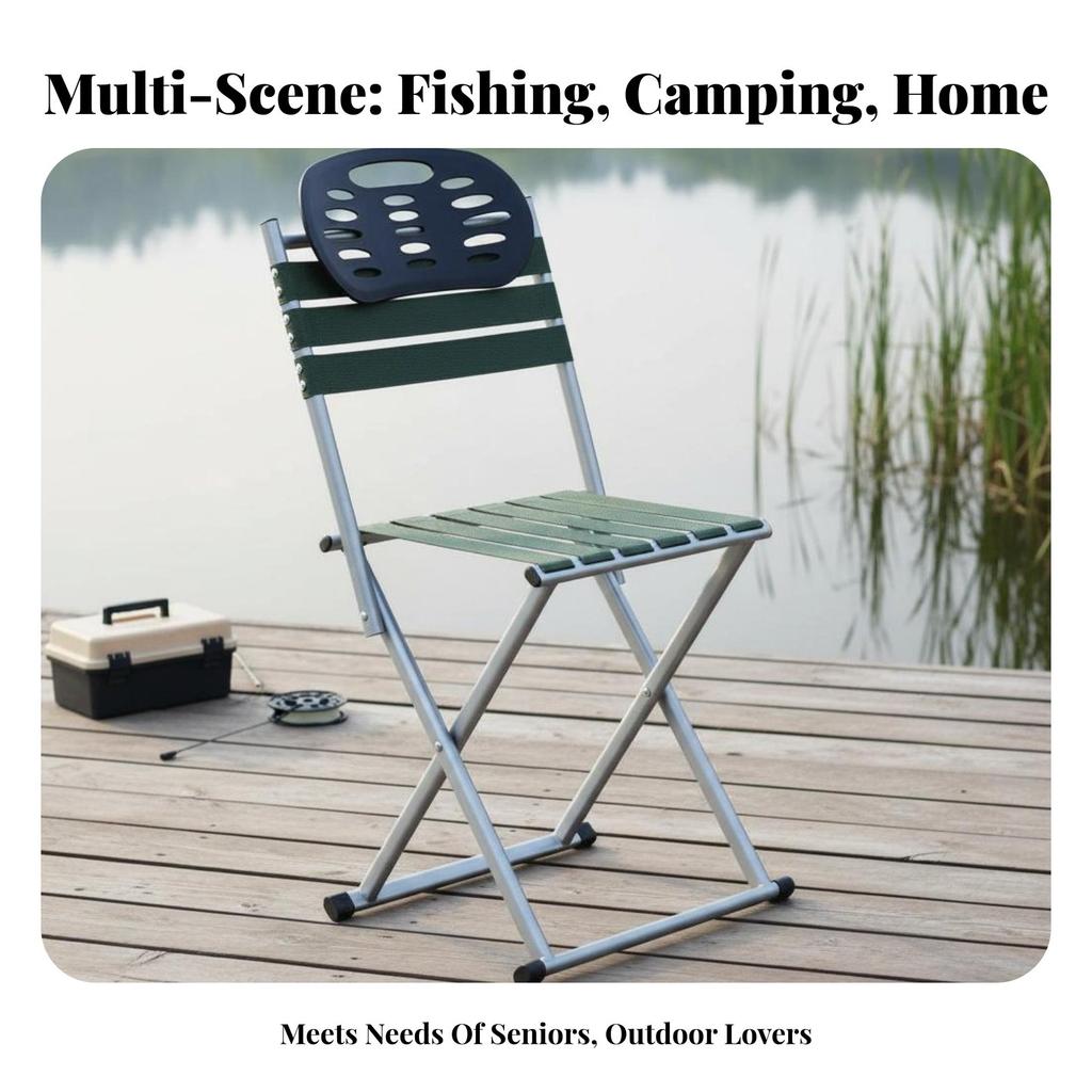 Sgabello da Pesca Portatile Pieghevole Sedia Pieghevole Design Pieghevole Robusto Per Campeggiatori Escursionisti Viaggi in Campeggio Giardinaggio
