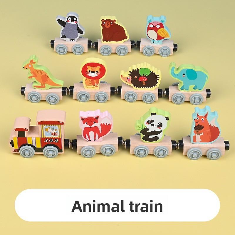 Wooden Number Train Educational Toy For Toddlers With Color And Animal Recognition