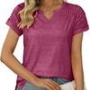 Women's V-Neck Shoulder Sleeve  T-Shirts Short Sleeve Top Women's