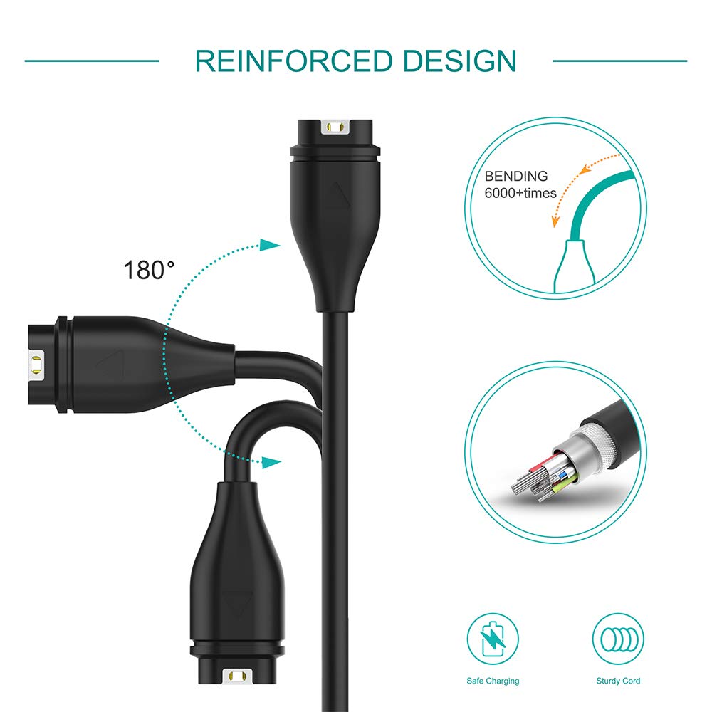 For Garmin Fenix 8  5X Plus 6   Pro7  Instinct E 1 2S Charger USB-C Charger Smartwatch Charger Cable Replacement Charger 3.3ft