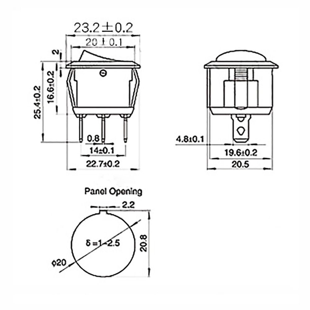 Mini Round Snap-in Toggle Switch 2 Pin Plastic Rocker Boat Switch Car Auto Boat Switches Car Auto Boat