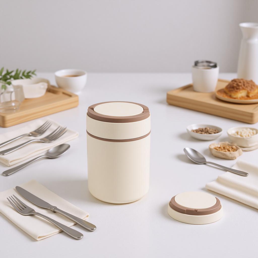 Portable Insulated Soup Cup Thermal Breakfast Mug with Lid Heatable 304 Stainless Steel for Travel Soup Rice Porridge