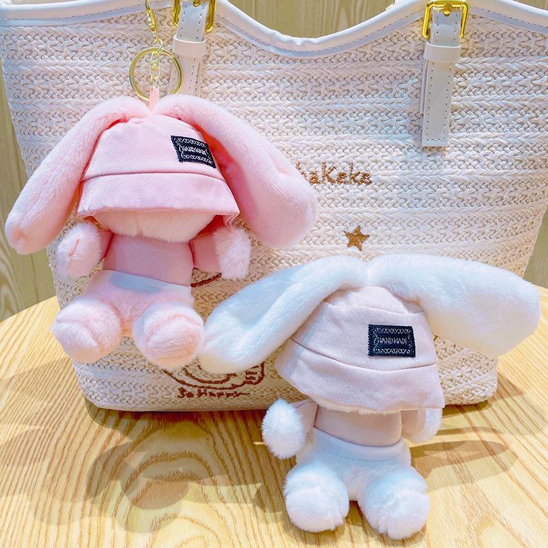 Creative Plush Fisherman's Hat, Little Rabbit Keychain, Small Pendant, Key Chain, Doll Doll, Girls' Bag, Hanging Decoration