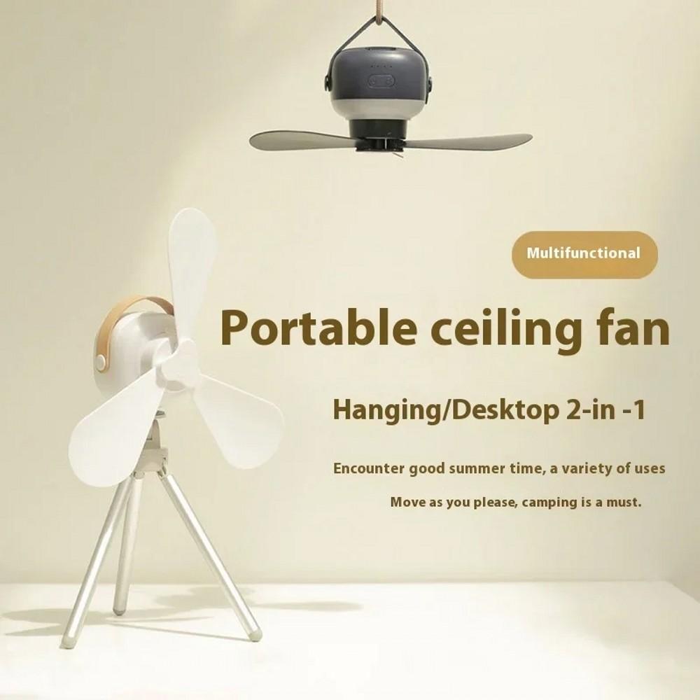 Portable Ceiling Fans LED Electric Fan Night Lamp Home Outdoor Camping Tent Hanging Fan Light with Remote 2in1 Tripod Stand