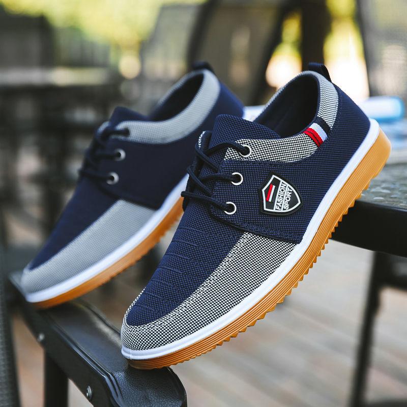 Jarní a podzimní pánské plátěné boty Prodyšné boty na dojíždění Boty pro volný čas Deodorant Všestranný trend