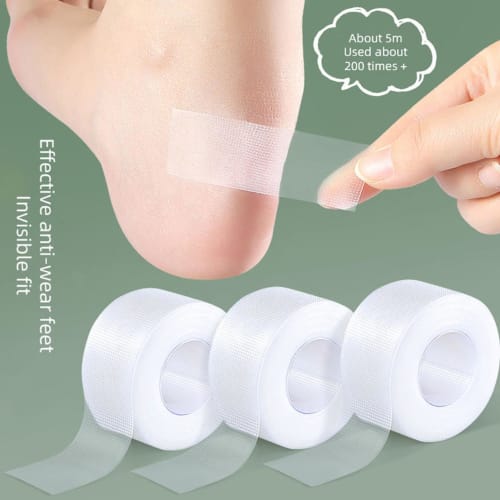 Invisible Heel Tape - 5m Foot Protection Tape Roll | Blister Tape | Foot Blister Prevention Bandage | Adhesive Pads, Anti-Blister Tape, Wear-Resistant