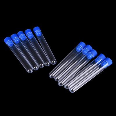 10Pcs 15X100Mm Διαφανείς πλαστικοί δοκιμαστικοί σωλήνες Σκληρός πλαστικός δοκιμαστικός σωλήνας με βύσμα φτερού