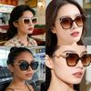 Fashion Square Frame Sunglasses With Metal Snake Temples For Men And Women UV400 Protections Large Lens Sun Glasses