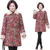 Winter neu Samt lang verdickt warm Baumwolle gepolstert Mantel mittel Damen floral Baumwolle gepolstert Jacke Baumwolle gepolstert Jacke