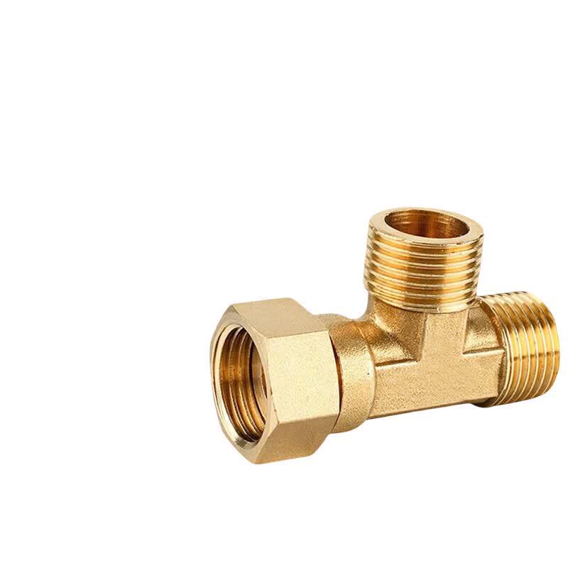 Brass 3-Way Splitter Pipe Connector