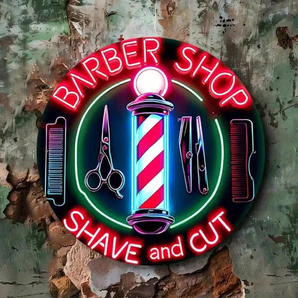 Retro Round Metal Sign for Shop Decor