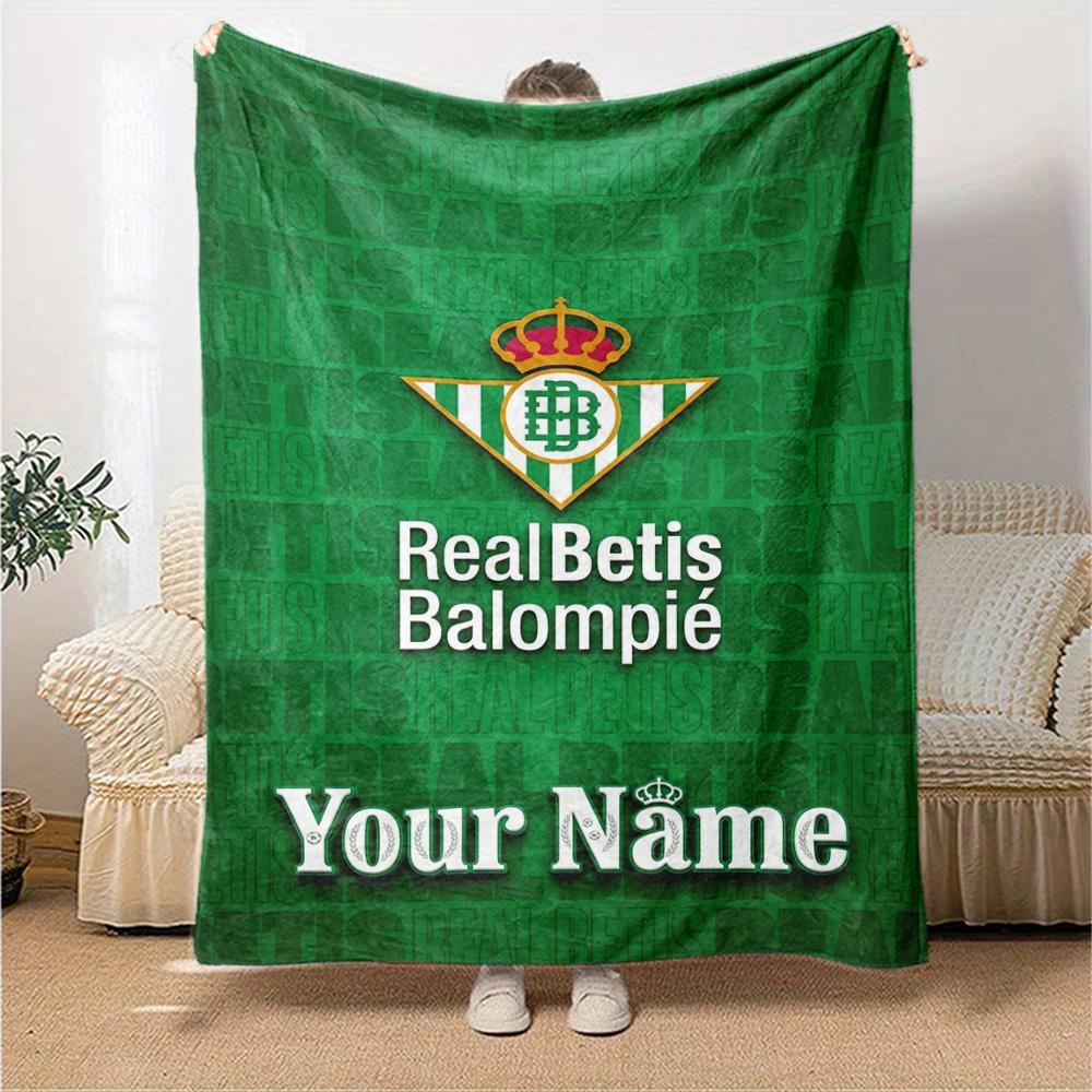 Name Custom Real Betis Stone Print Flannel Blanket High Quality Warm Comfortable Cover for All Seasons Perfect for Gifts Home Decor