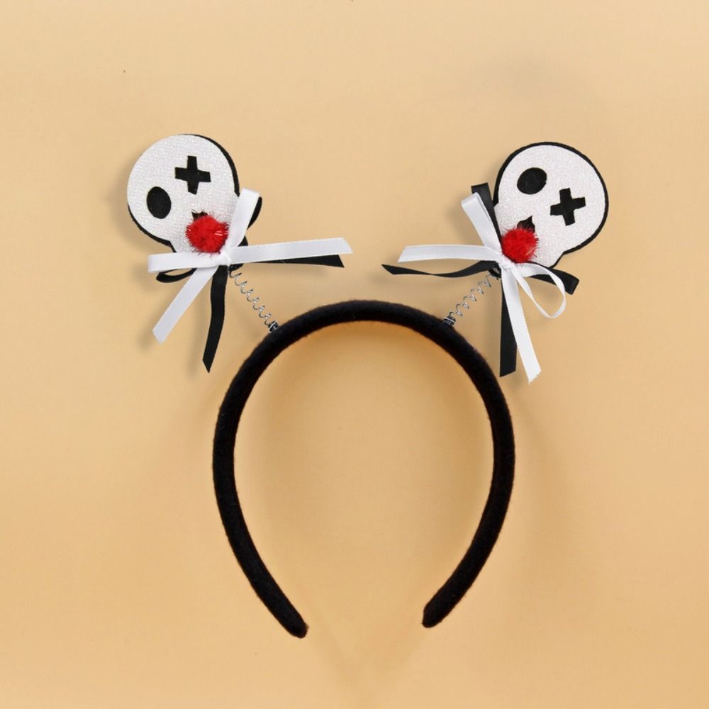 Cerchietto Halloween Ala di Pipistrello Ragnatela Zucca Teschio Fascia Atmosfera Spettrale Cappello da Strega Cerchietto Halloween Palla di Trucco