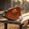 Baseball Glove PU Leather Fielding Deep Pocket Athletic Gear 10.5 Brown W Ball
