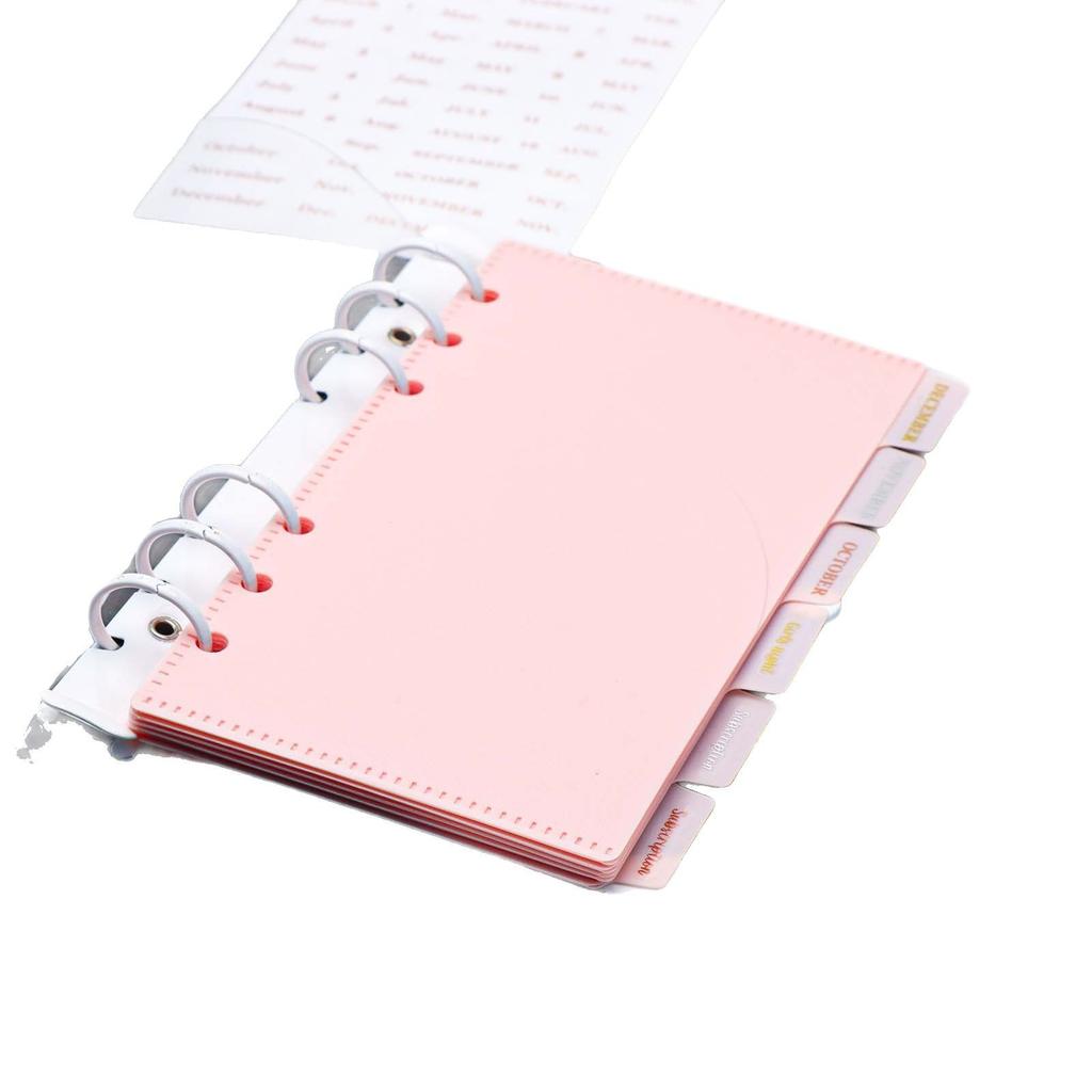 Hot Stamping English Calendar Sticker Budget Month Transparent PET Sticker Index Ear Label Sticker