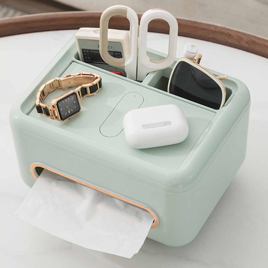 Desktop Tissue Box Multifunctional Home Tissue Dispenser Remote Control   Box for Living Room Restaurant