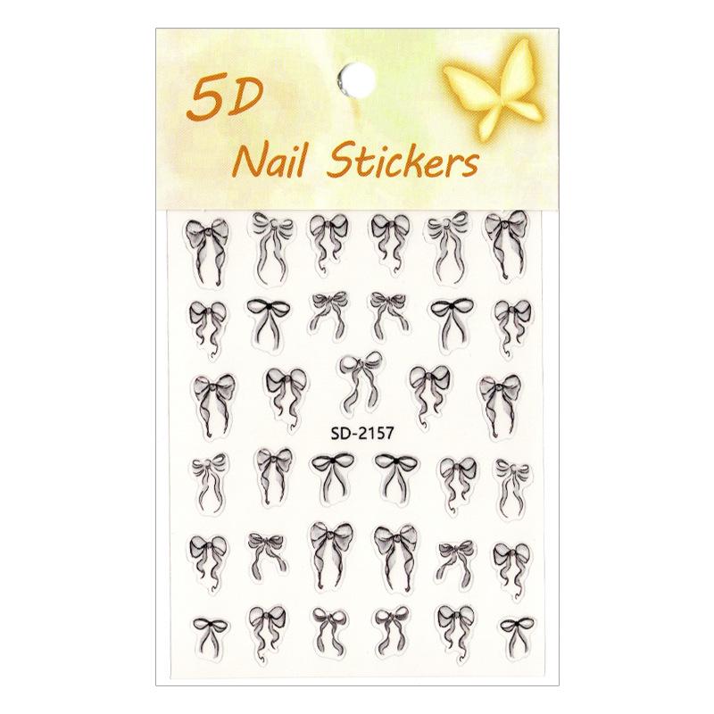 Colorful 3D Nail Stickers: Streamers, Bows, Ballet Shoes, Thin & Tough DIY Decals.