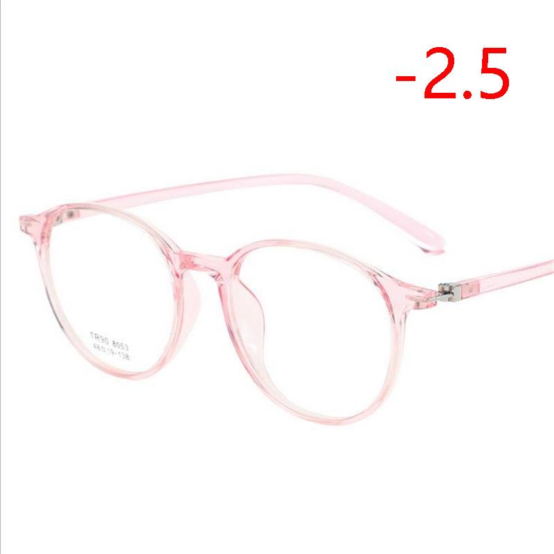 Transparent Round Nearsighted Glasses Women 1.56 Aspherical Lens Prescription Spectacle Men Diopter 0 -0.5 -1.0 To -4.0