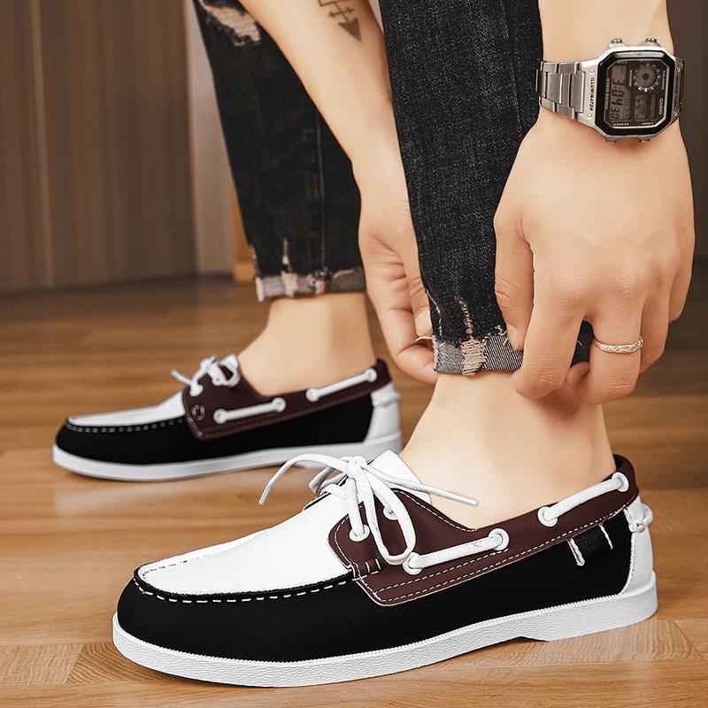 Fashion Stylish Business Male Loafers Brand Slip On Casual Flats New Leather Dress Boat Shoes for Man Moccasins Breathable Dress Shoes