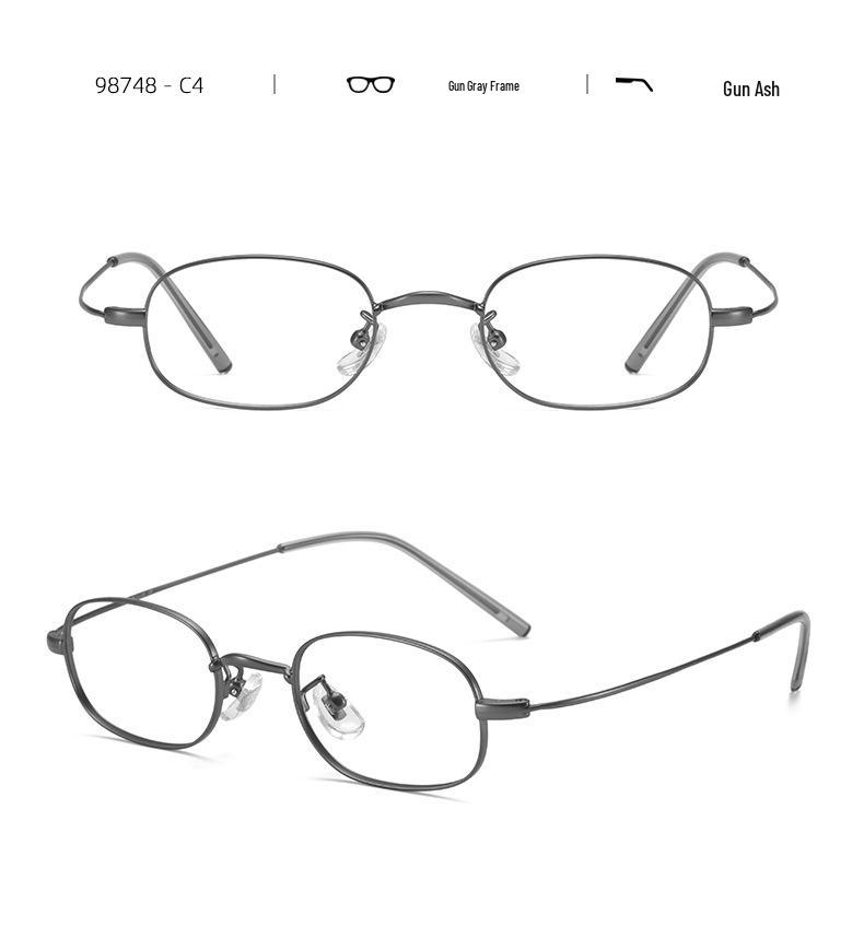 Women's Ultralight Small Oval Titanium Eyeglass Frames for High Prescription