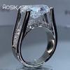 WOSIKATE Luxury Egg Shaped High Carbon Diamond Engagement Ring For Women CopperEternal Heart Finger Ring Fashion Jewellery