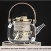 Chaxun Handmade Heat-Resistant Glass Teapot - Joyful Plum Blossom Design with Double Liner