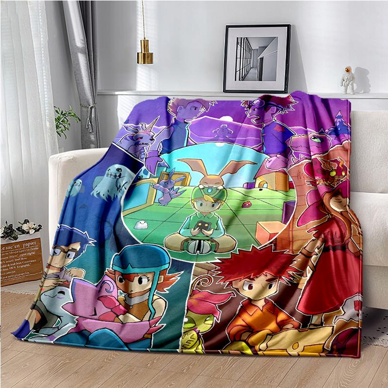 Di-gimon Cartoon Anime Throws Blanket Kids Super Soft Cute Blankt for Travel Couch Picnic Sofa Bed Flannel Blanket Birthday Gift