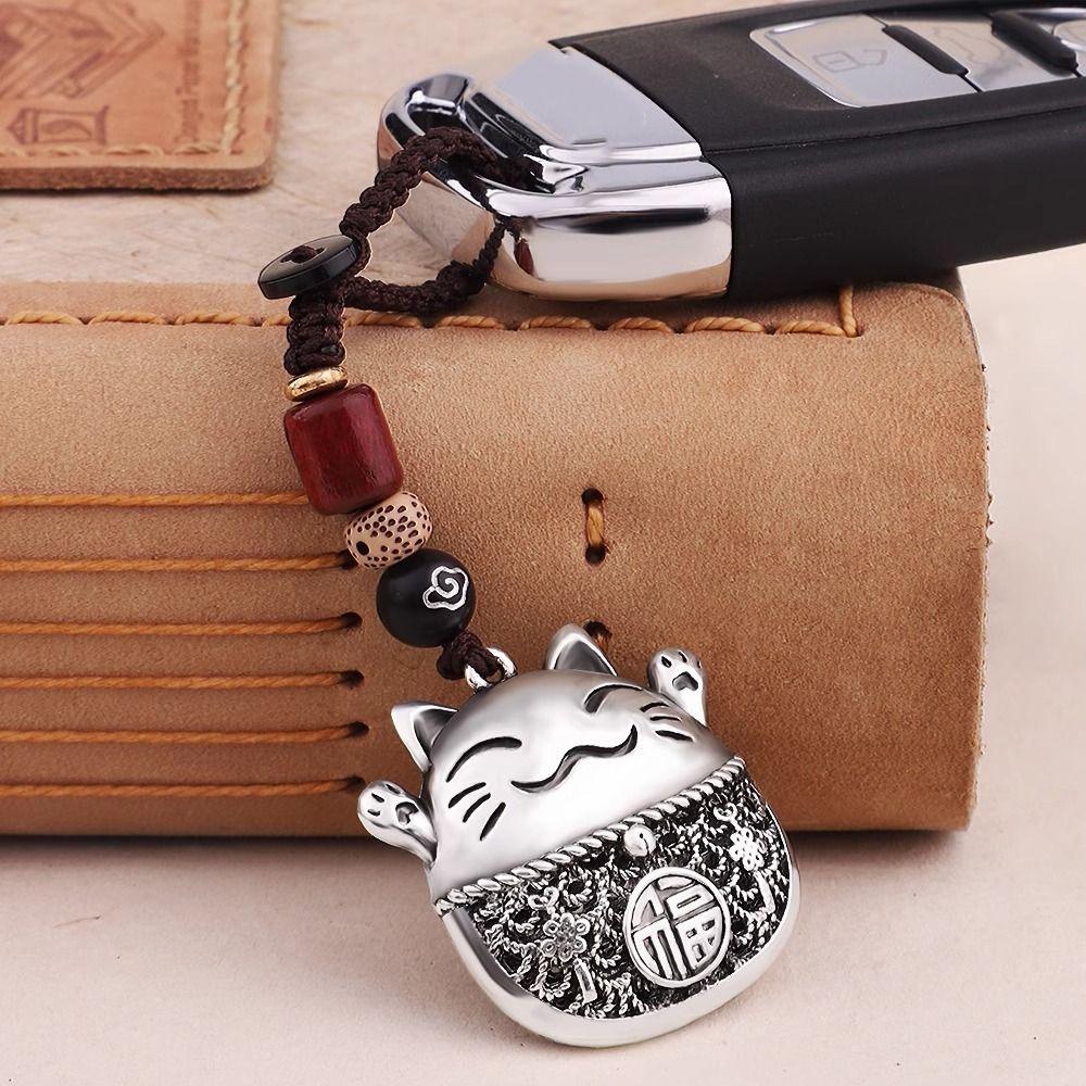Silver Key Rings Braided Rope Car Ornament Lovely Keychain