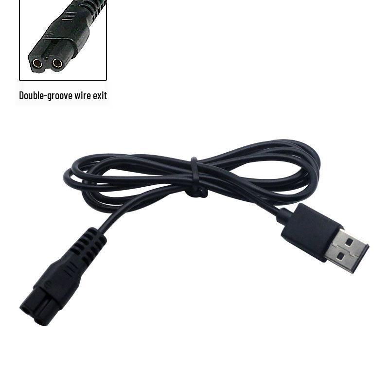 Universal USB Electric Shaver Charger Cable - Durable PVC Injection Molded Power Cord.