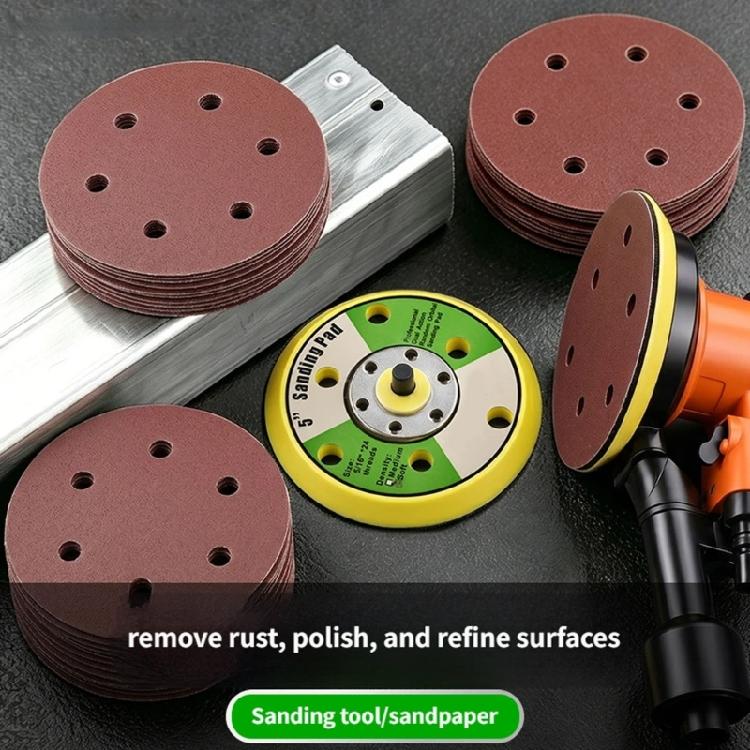 Pack of 10 120mm 6 Hole Sandpaper Sanding Discs Pads For Variable Speed Grinders And Surfaces Preparation