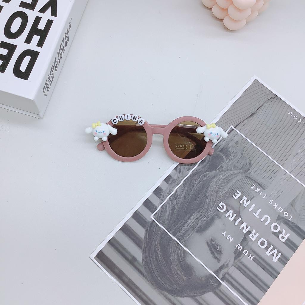 Móda Kreslené Roztomilé Dětské Sluneční Brýle Pes s Velkýma Ušima Roztomilé Cool Dětské Sluneční Brýle Cestování Konkávní Foto Brýle