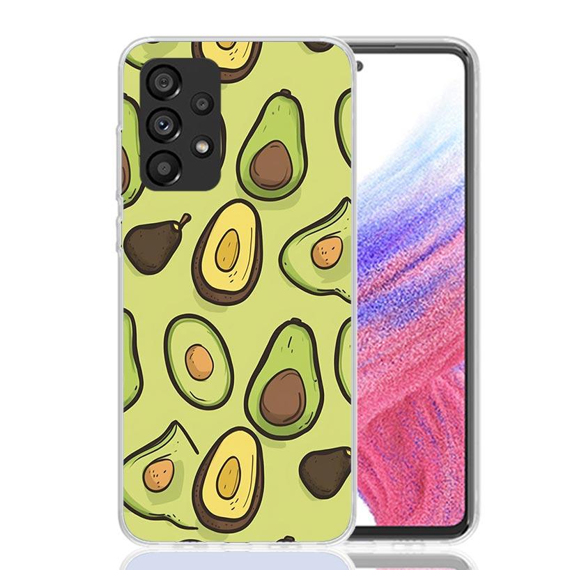 Cartoon Fruit Avocado Phone Case For Samsung Galaxy A13 A14 A15 A16 A53 A54 A55 A56 A33 A34 A35 A36 A23 A24 A25 A26 A05S A04S A1